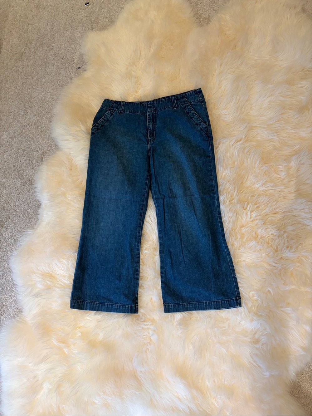 Vintage Y2K Gap The Capri Jeans Size 6 100% Cotton Cropped Wide Leg